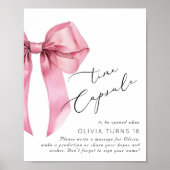 Roze lint verjaardagstijdscapsule poster (Voorkant)
