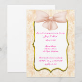 Roze lint verlovingsfeest uitnodiging (Voorkant / Achterkant)