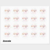 Roze lint verpleegster afstudeertop voor cupcake ronde sticker (Vel)