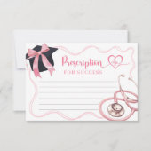 Roze lint verpleegster afstuderen recept kaart (Voorkant)