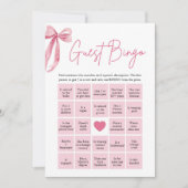Roze lint Vind de gast Bingo Bruiloftsspel Kaart (Voorkant)