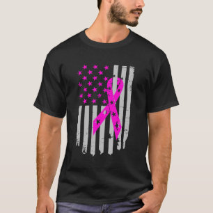 Roze lint vlag borstkanker krijger t-shirt