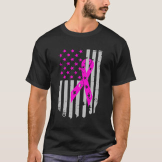 Roze lint vlag borstkanker krijger t-shirt