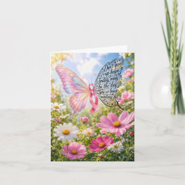 Roze Lint Vlinder Notitiekaart