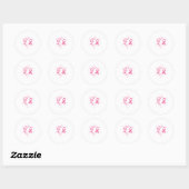 Roze Lint Vlinder Warrior Leuke Borstkanker Ronde Sticker (Vel)