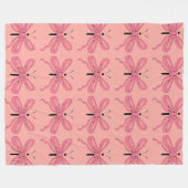 Roze Lint Vlinders Fleece Deken (Voorkant (Horizontaal))