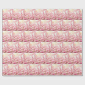 Roze Lint Vlinders in Tuin Cadeaupapier (Vlak)