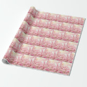 Roze Lint Vlinders in Tuin Cadeaupapier (Uitgerold)