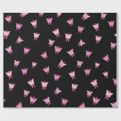 Roze lint vlinders voor overlevende cadeaupapier (Vlak)