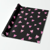 Roze lint vlinders voor overlevende cadeaupapier (Uitgerold)