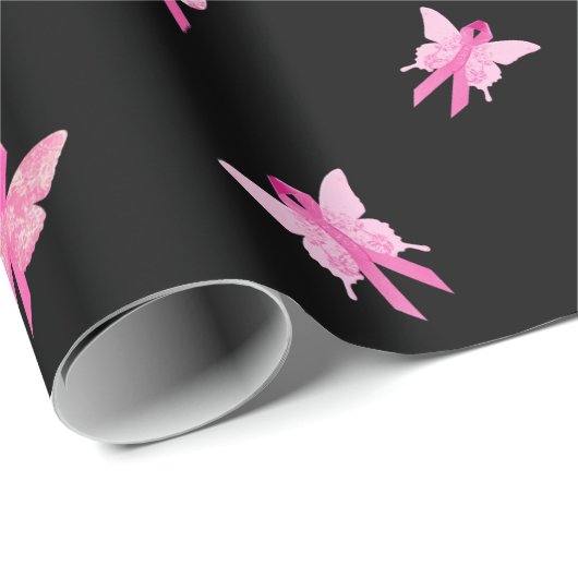 Roze lint vlinders voor overlevende cadeaupapier (Rol Hoek)