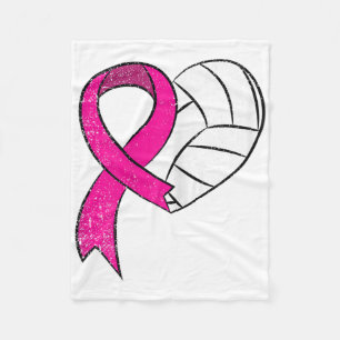 Roze lint Volleybal Borstkanker Bewustzijn Oorlog Fleece Deken
