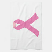 Roze lint voor bewustmaking van borstkanker theedoek (Verticaal)