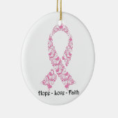 Roze Lint voor Borstkanker Bewustzijn Keramisch Ornament (Rechts)