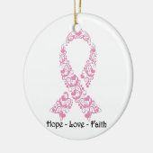 Roze Lint voor Borstkanker Bewustzijn Keramisch Ornament (Links)
