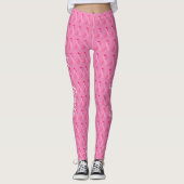Roze lint voor borstkanker Gepersonaliseerd Leggings (Voorkant)
