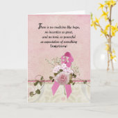 Roze lint voor borstkanker kaart (Gele Bloem)