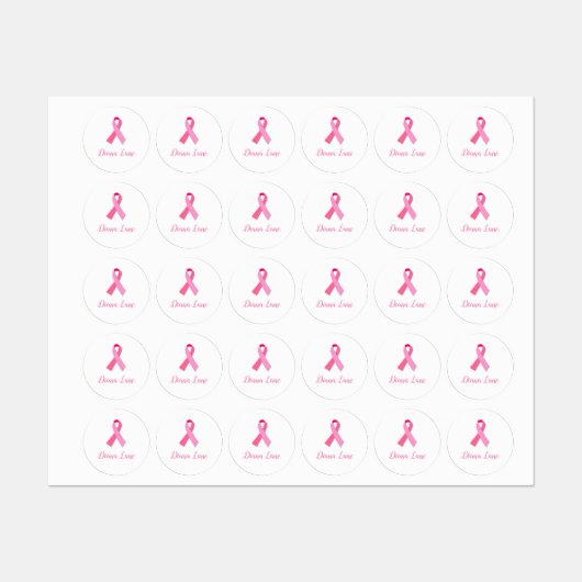 Roze lint voor borstkanker labels (Vel)