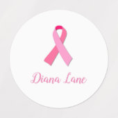 Roze lint voor borstkanker labels (Design 2)