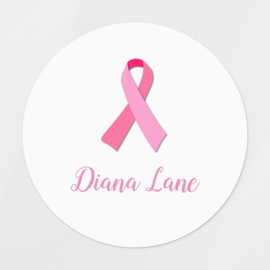 Roze lint voor borstkanker labels (Design 2)