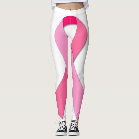 Roze lint voor borstkanker leggings (Voorkant)