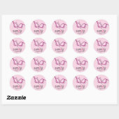 Roze lint voor borstkanker ronde sticker (Vel)