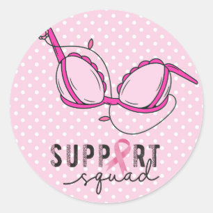 Roze lint voor borstkanker ronde sticker