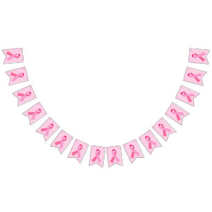Roze lint voor borstkanker vlaggetjes