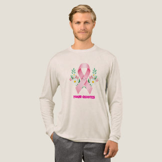 Roze lint voor borstkankerbewustzijn met glimlach Tri-Blend shirt