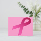 Roze lint voor de bewustmaking van borstkanker briefkaart (Staand voorkant)