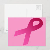 Roze lint voor de bewustmaking van borstkanker briefkaart (Voorkant / Achterkant)