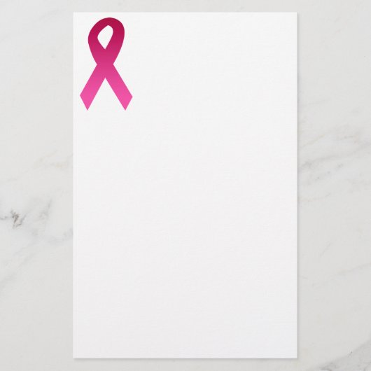 Roze lint voor de bewustmaking van borstkanker briefpapier (Voorkant)