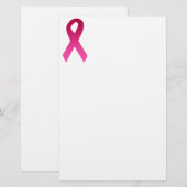 Roze lint voor de bewustmaking van borstkanker briefpapier (Voorkant / Achterkant)