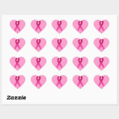 Roze lint voor de bewustmaking van borstkanker hart sticker (Vel)