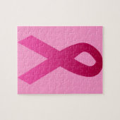 Roze lint voor de bewustmaking van borstkanker legpuzzel (Horizontaal)