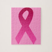 Roze lint voor de bewustmaking van borstkanker legpuzzel (Verticaal)