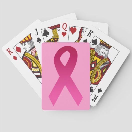 Roze lint voor de bewustmaking van borstkanker pokerkaarten (Achterkant)