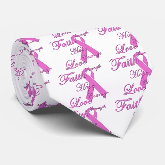 Roze lint voor de bewustmaking van borstkanker stropdas (Opgerold)