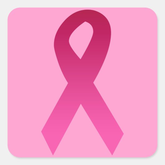 Roze lint voor de bewustmaking van borstkanker vierkante sticker (Voorkant)