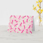 roze lint voor het overleven van borstkanker kaart (Gele Bloem)