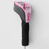Roze lint voor kankerbewustzijnsthema golfheadcover (Schuin)