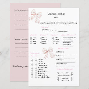 Roze lint voorspellingen en advies spel voor Doop