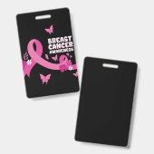 Roze Lint Vrouwen Kanker Bewustwording Borstkanker Badge (Voor- en achterkant)