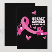 Roze Lint Vrouwen Kanker Bewustwording Borstkanker Kaart (Voorkant / Achterkant)