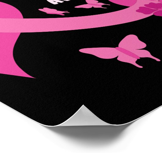 Roze Lint Vrouwen Kanker Bewustwording Borstkanker Poster (Hoek)