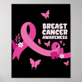 Roze Lint Vrouwen Kanker Bewustwording Borstkanker Poster (Voorkant)
