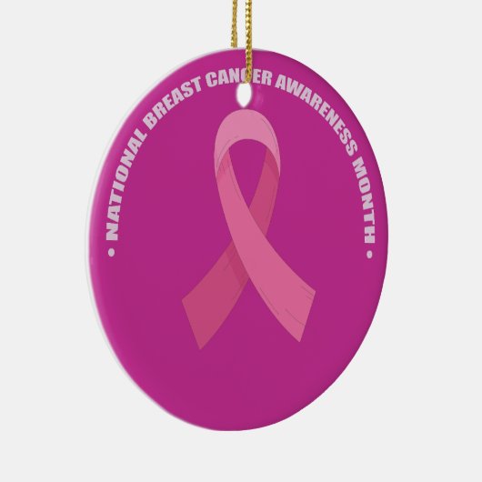 Roze lint Vrouwen Kanker Bewustzijn Borstkanker Keramisch Ornament (Rechts)