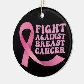 Roze lint Vrouwen Kanker Bewustzijn Borstkanker Keramisch Ornament (Links)