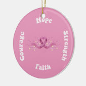 Roze lint Vrouwen Kanker Bewustzijn Borstkanker Keramisch Ornament (Links)