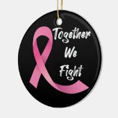 Roze lint Vrouwen Kanker Bewustzijn Borstkanker Keramisch Ornament (Links)